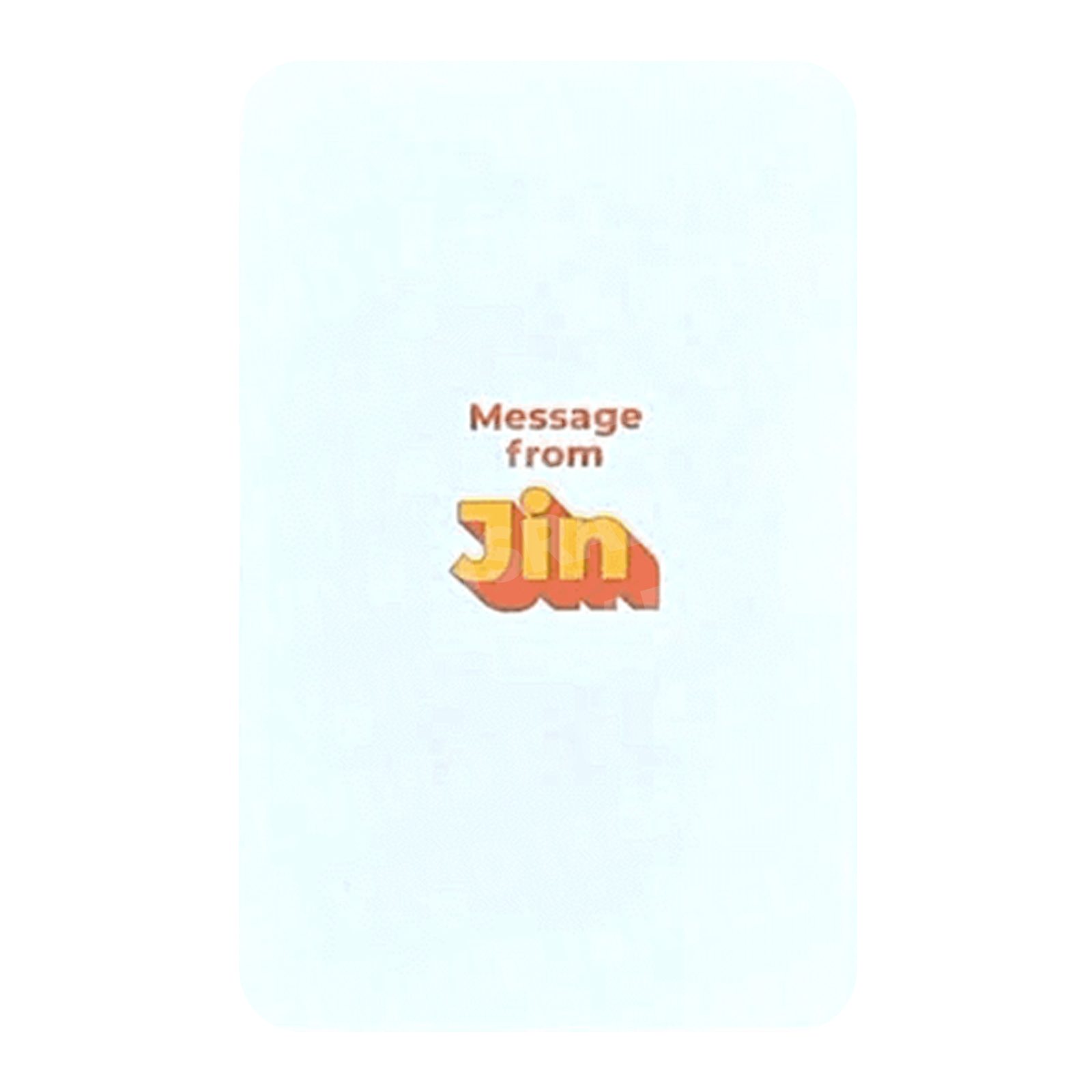 BTS JIN – BUTTER Folded Message Photocard